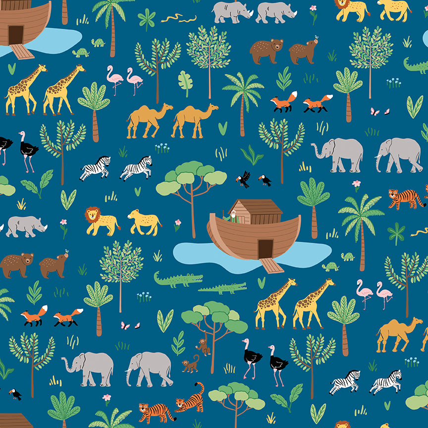 Two By Two Main Blue Cotton Fabric