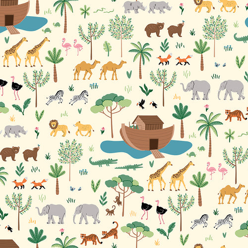 Two By Two Main Cream Cotton Fabric