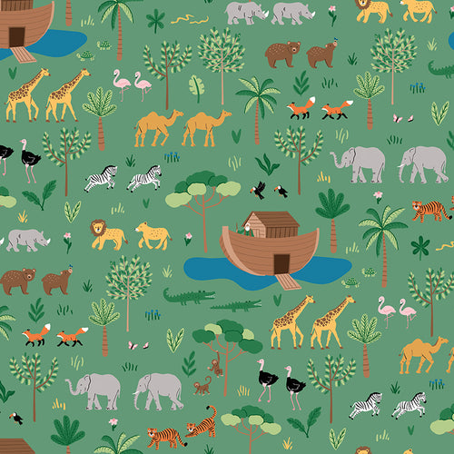 Two By Two Main Green Cotton Fabric