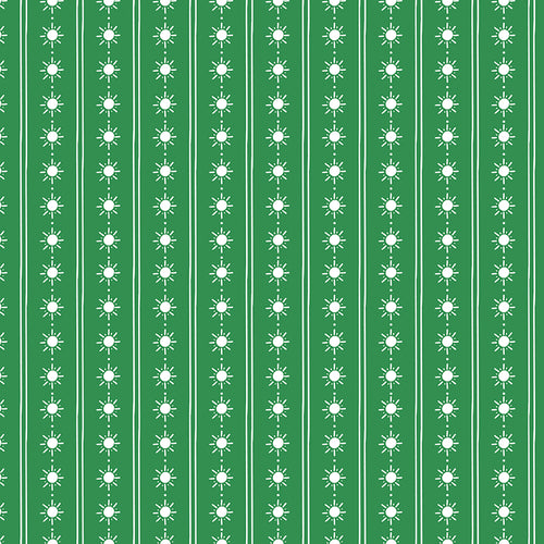 Two By Two Happy Rays Green Cotton Fabric