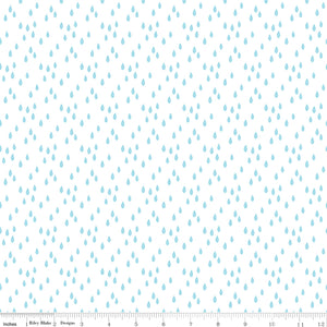 Two By Two Rainy Day White Cotton Fabric