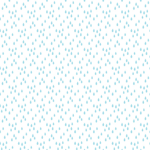 Two By Two Rainy Day White Cotton Fabric