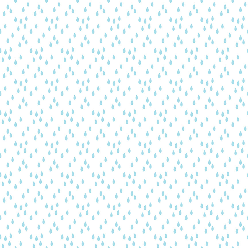 Two By Two Rainy Day White Cotton Fabric