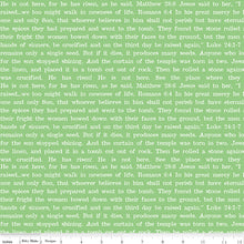 Egg Hunt Empty Tomb Green Scripture Cotton Fabric