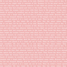 Egg Hunt Empty Tomb Pink Scripture Cotton Fabric