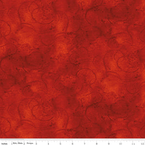 Painter's Swirl Dark Red Blender Cotton Fabric