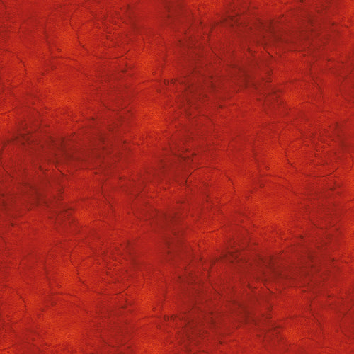 Painter's Swirl Dark Red Blender Cotton Fabric
