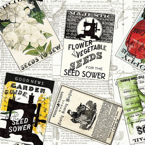 Sewing Seeds III Seed Packs Toss White Cotton Fabric