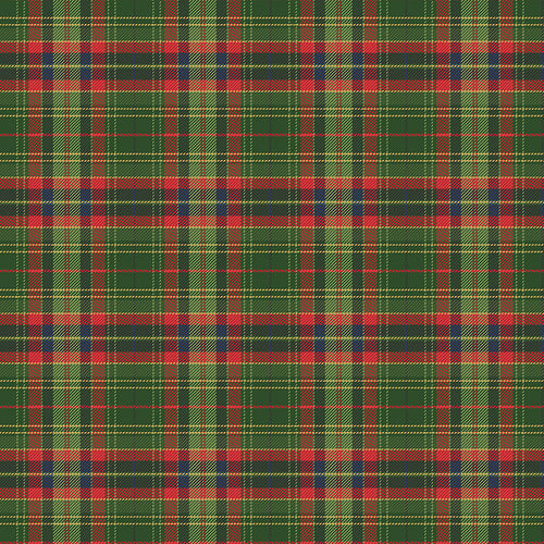 More Christmas Wishes Lumberjack Green Plaid Cotton Fabric