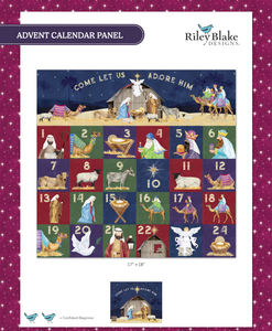 Come Let Us Adore Him Advent Calendar Cotton Fabric Panel