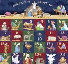 Come Let Us Adore Him Advent Calendar Cotton Fabric Panel