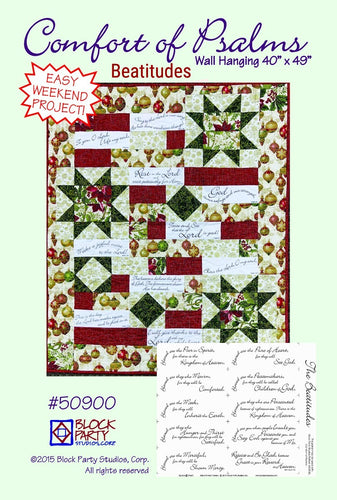 Comfort of Psalms Beatitudes Quilt Pattern & Fabric Panel Kit