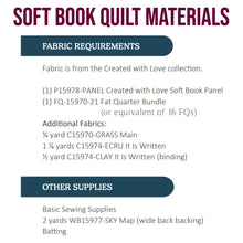 Created With Love Soft Book Cotton Fabric Panel + FREE Quilt Pattern