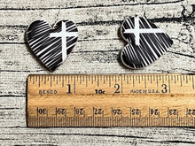 Scribble Cross Heart Silicone Focal Bead