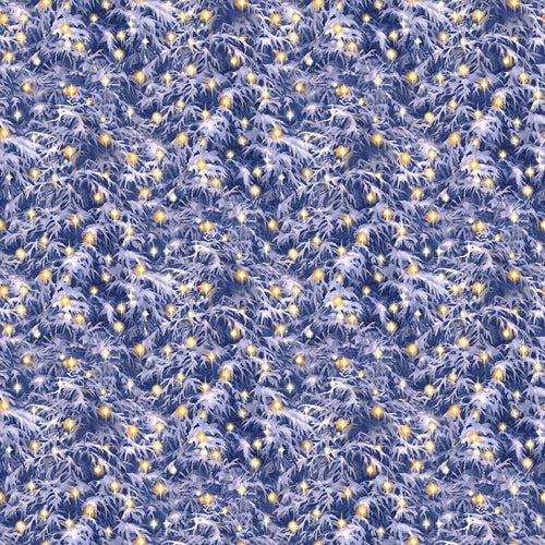 All Is Calm Christmas Light On Tree Cotton Fabric