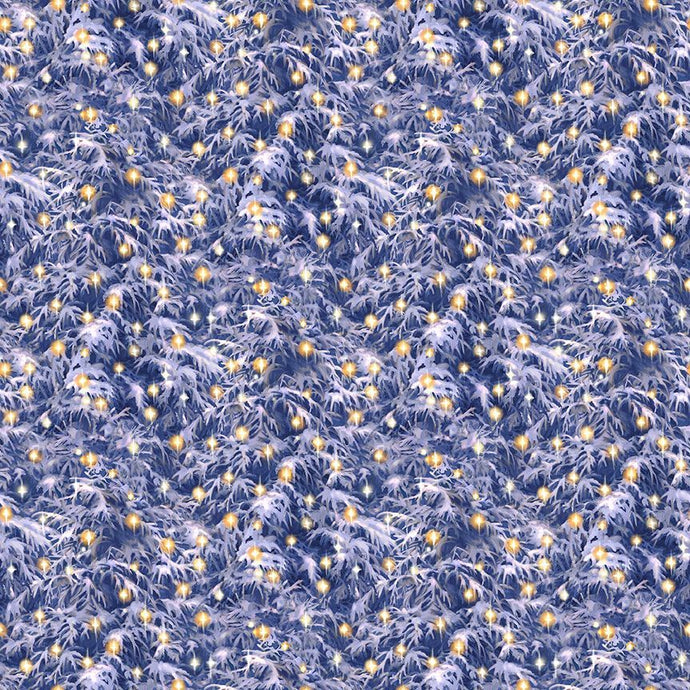 All Is Calm Christmas Light On Tree Cotton Fabric