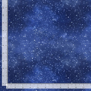 All Is Calm Winter Night Sky Cotton Fabric