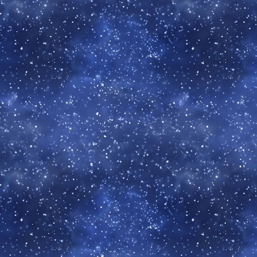 All Is Calm Winter Night Sky Cotton Fabric