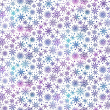 Angels on High Snowflakes White Multi Cotton Fabric