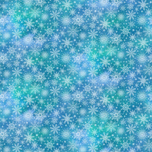 Angels on High Snowflakes Teal Cotton Fabric
