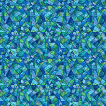 Risen Stained Glass Blue Multi Cotton Fabric