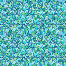 Risen Stained Glass Turquoise Multi Cotton Fabric