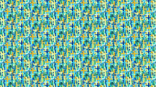 Risen Overlapping Crosses Blue Multi Cotton Fabric