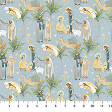 The Nativity Scenic Blue Cotton Fabric