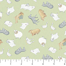 The Nativity Animal Toss Green Cotton Fabric