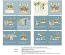 The Nativity Story Blue Soft Book Cotton Fabric Panel