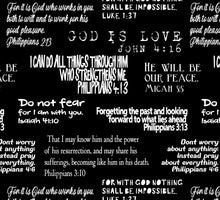 Bible Verses Black Cotton Fabric