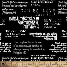 Bible Verses Black Cotton Fabric