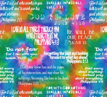 Bible Verses Rainbow Cotton Fabric