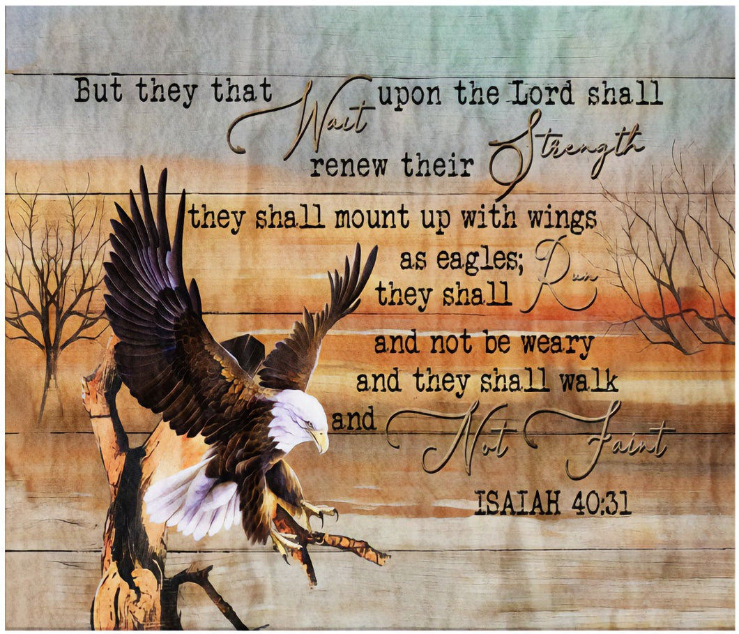 Wings As Eagles Isaiah 40:31 Cotton Fat Quarter Panel