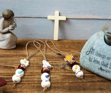 Easter Jesus 16mm Painted Wood Round Beads 20pc Set