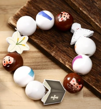 Easter Jesus 16mm Painted Wood Round Beads 20pc Set