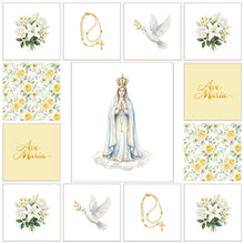 Our Lady of Fatima Cotton Fabric Panel & Charm Squares Set