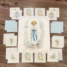 Our Lady of Lourdes Cotton Fabric Panel & Charm Squares Set
