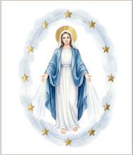 Our Lady of Grace Miraculous Medal Cotton Fabric Panel & Charm Squares Set