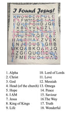 I Found Jesus Word Search Cotton Fat Quarter Panel