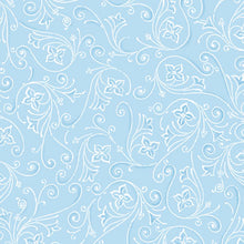 Fields of Faith Blue Scroll Cotton Fabric