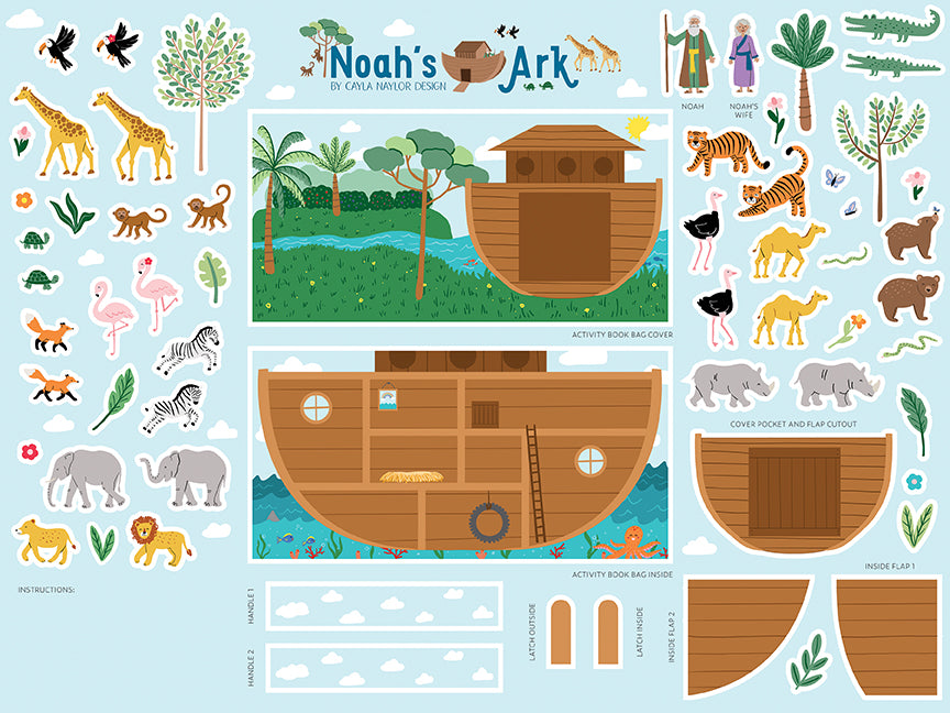 Two By Two Noah's Ark Play Set Felt Fabric Panel