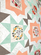 Bible Verse Wreaths Fussy Cut THROW Quilt KIT Marmalade or Pink