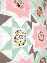 Bible Verse Wreaths Fussy Cut THROW Quilt KIT Marmalade or Pink