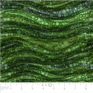 Gigi In The Garden Abstract Circles Green Cotton Fabric