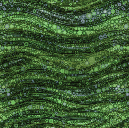 Gigi In The Garden Abstract Circles Green Cotton Fabric