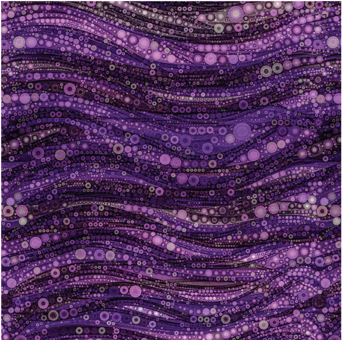 Gigi In The Garden Abstract Circles Purple Cotton Fabric