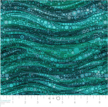 Gigi In The Garden Abstract Circles Teal Cotton Fabric