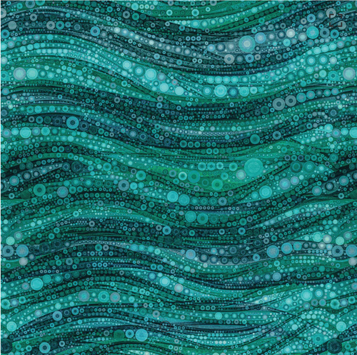 Gigi In The Garden Abstract Circles Teal Cotton Fabric