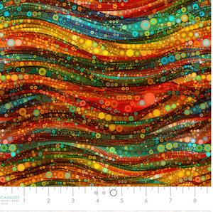 Gigi In The Garden Abstract Circles Multi Cotton Fabric